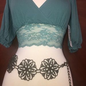 Metal Mandala Chain Belt. Vintage.